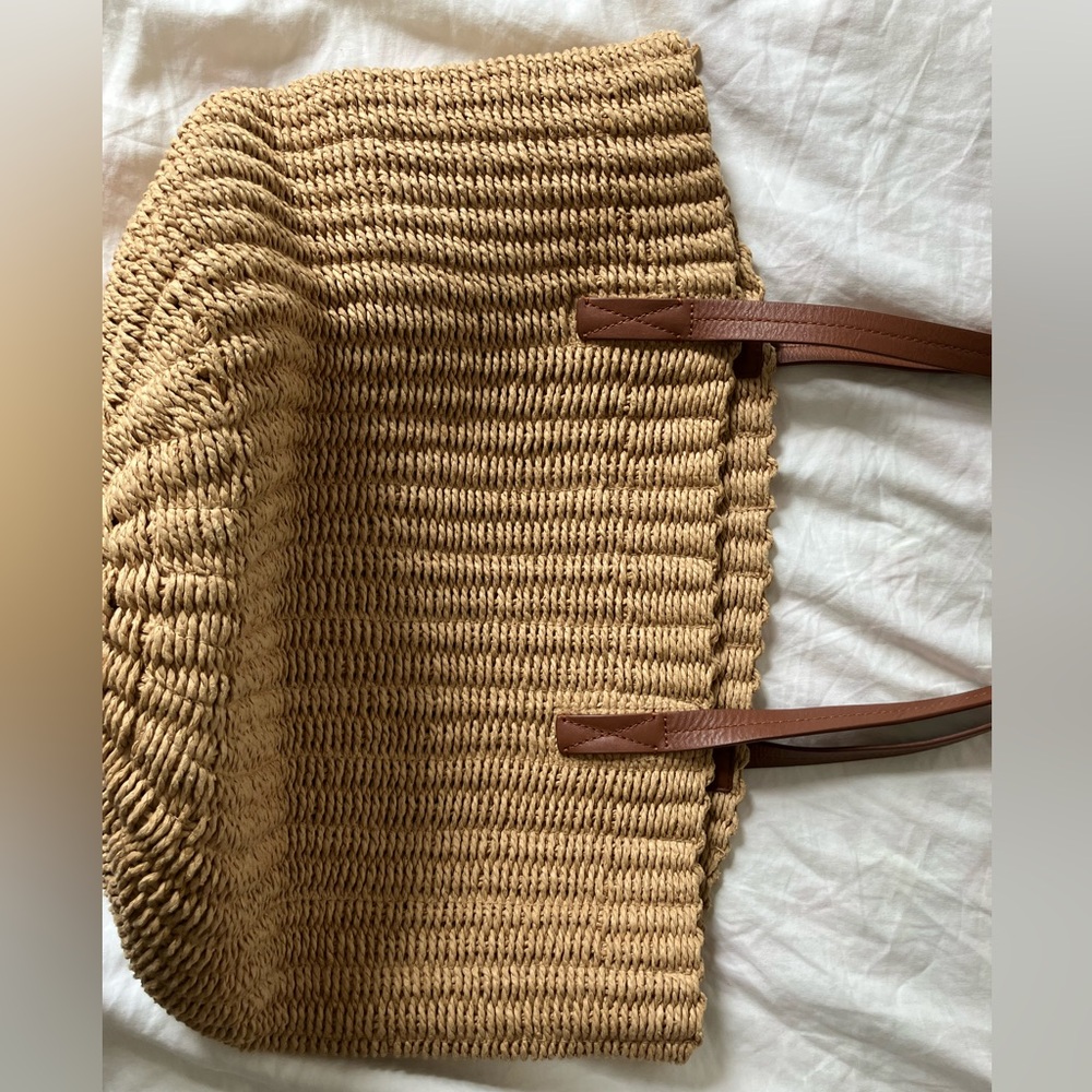 JCrew straw beach tote